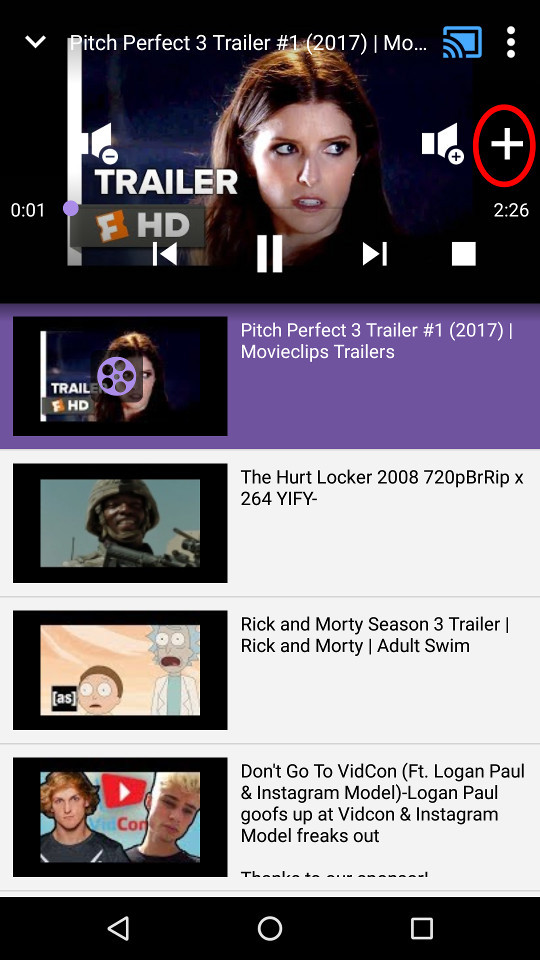Add videos from different platforms to the same playlist with the “plus” icon.